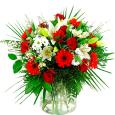 Sympathy Bouquet - Luxurious bouquet of red roses and luxurious white flowers
